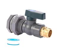 KESOTO Kit per Acqua da Giardino in PVC, Rubinetto a Barile con Valvola, Raccordo Passaparete in PVC da 3/4" per Acquari E Vasche da Bagno.