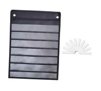 KESOTO Organizer Tascabile Da Appendere con Sette Tasche, Schede Scrivibili E Cancellabili, Materiale Resistente, Adatto per Insegnanti, Famiglie E Pianifica, Nero
