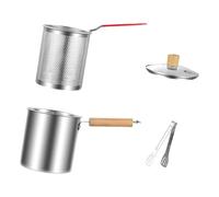 KESOTO Pentola per friggere con e coperchio, contenitore con clip, padella per friggitrice di grande capacità, pentola per friggere per cucinare in