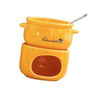 KESOTO Pentola per Sciogliere, per Fonduta, Set Scaldavivande per Regali di Nozze O per Un Appuntamento Romantico, Arancia