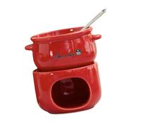 KESOTO Pentola per Sciogliere, per Fonduta, Set Scaldavivande per Regali di Nozze O per Un Appuntamento Romantico, Rosso