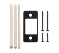 KESOTO Piastra di Battuta Restauratrice per Fori Grandi E Lati Stretti per La Casa con 4 Viti, Piastra Posteriore per Porta, Chiavistello, Da, Nero