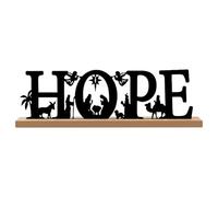 KESOTO Presepe in Metallo con Base in Legno, Decorazione Natalizia, Silhouette E Versatile per Feste E, Speranza