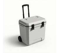 KESOTO Raffreddatore Termico con Ruote Avventure con Corpo Rigido Lisce per Movimento Facile Adatto per Pesca Attività All Aperto, Grigio Chiaro Fibbia Nera, 24QT+Maniglia Telescopica Con Ruote