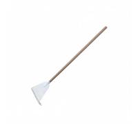 KESOTO Rastrello Multiuso in Materiale Composito con Manico Lungo in Legno di Pioppo E Punta in Plastica Rinforzata per Radunare Foglie E Detriti da , White , 1.2M Poplar Handle