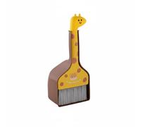 KESOTO Scopa per Bambini Giocattolo Pulizia Paletta Set Educativo con Design Allegro E Materiale Durevole con Funzione 2-in-1 Adatta a attività Interattive Asilo Casa, Giallo+Marrone