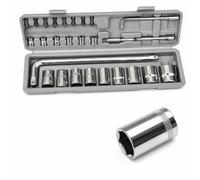 KESOTO Set di 28 Pezzi Chiave a Cricchetto Professionale con Prese Innesto Asta di Prolunga E attatore in Acciaio Cromato con Custodia Modellata per Riparazione Meccanica Emergenza le, 18MM