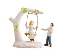 KESOTO Statuette in Miniatura di Coppie, Ragazza Sull'altalena, Piccole Sculture di Amanti