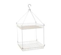 KESOTO Stendibiancheria Maglia Asciugatura Maglioni Mesh PP Antivento Portatile Camicie Intimo Calzini Casa Appartamenti Adatto per Uso Lav, Doppio Livello Bianco