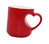 KESOTO Tazza da caffè a Forma di Cuore Che Cambia Colore, novità per Il Ringraziamento con Manico, Bevanda, casa, Colazione, tè, Tazza in Ceramica per, Rosso