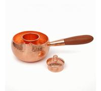 KESOTO Teiera in Rame Martellato Teapot con Infusore Interno Bollitore da Tè Caraffa da Infusione Vaso da Preparazione con Manico in Legno E Beccuccio Antigoccia Adatta per Rituali Del Tè 350ml