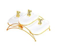 KESOTO Vassoio per, vassoio per servire e caramelle, ciotole per servire snack, con coperchio per biscotti, 3 Orso Della Griglia