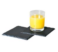 Kesper - 10 sottobicchieri in ardesia, 5 x 2 pezzi, oliati, dimensioni: ca. 130 x 130 mm, colore: Nero