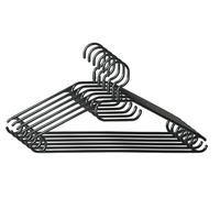 KESPER 16771 - Set di 6 grucce in plastica, Colore: Nero