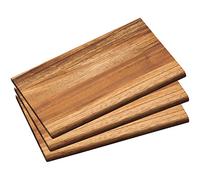Kesper 28403 - Tagliere per colazione, 23 x 15 x 1 cm, 3 pezzi, colore: Marrone