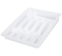 Kesper 30086 - Vassoio portaposate Estraibile in plastica, Dimensioni 29-50 cm x 38 x 6,5 cm, Colore: Bianco
