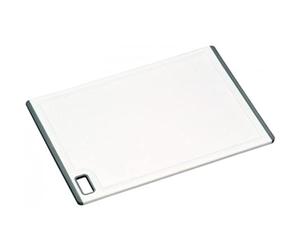 Kesper 30891 - Tagliere grande in plastica, 36 x 25 x 0,9 cm, Bianco/Grigio