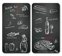 Kesper 3653813 Piatto Multitaglio in Vetro, Set di 2, Ristorante
