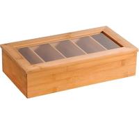 Kesper 50900 Scatola per tè con 5 Scomparti, in bambù, 36x20x9 cm