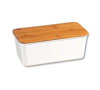 Kesper 58090 - Portapane in melammina e bambù certificato FSC, 34 x 18 x 14 cm, colore: Bianco