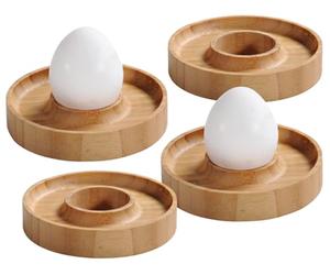 Kesper 58165 Set Portauova, 4 Pezzi, Bambù