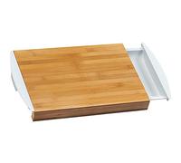 Kesper 58351 Tagliere con Vaschette in bambù/Plastica, bambù, Marrone/Bianco, 41 x 25 x 4 cm