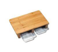 Kesper 58353 Tagliere in bambù con 2 Vaschette in/Plastica, bambù, Marrone/Trasparente, 41 x 26.5 x 8 cm