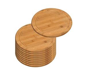 KESPER 58442 - Set di 10 piatti da carne in bambù certificato FSC®, diametro 25 cm