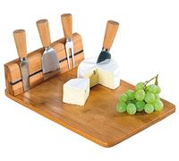 Kesper 58641 Tagliere per Formaggi con Posate in Legno di bambù, Marrone, 30 x 16 x 16 cm