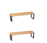 Kesper 58807| Set di 2 mensole da cucina in bambù, metallo, 55 x 13,5 x 15 cm, marrone, nero