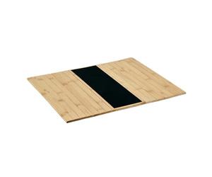KESPER® 58824 - Vassoio per braccioli antiscivolo in bambù certificato FSC®, impermeabile, pieghevole, dimensioni: 42 x 34 x 0,7 cm, colore: marrone, nero, 58824