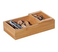 Kesper 62830 ciotola quadrata con schiaccianoci, Legno, Marrone, 30 x 16.5 x 7,5 cm