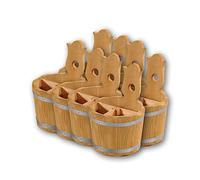 Kesper 69294 - Set di 8 contenitori per posate in legno, altezza = 20 D, 14 cm