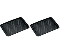 Kesper 77221 Vassoio Antiscivolo in plastica, Colore: Nero, 35 x 26 x 2 cm (Confezione da 2)