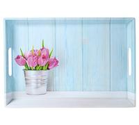 Kesper 77392 77397 - Vassoio in melamina, Motivo: Tulipani, 50 x 35 x 4,5 cm