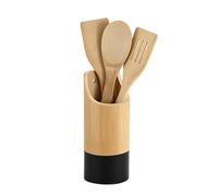 Kesper 81161 - Set di utensili da cucina in legno di bambù, 21,5 x 9 x 9 cm, 4 pezzi, rotondo