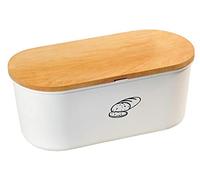 Kesper 85090 Portapane con Tagliere, Bianco, Faggio, FSC