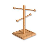 Kesper Brezn 58614 - Supporto per salsicce, 6 bracci, in bambù, marrone, 15 x 15 cm, altezza: 37 cm