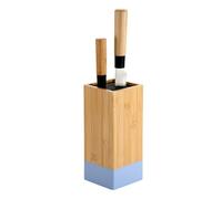 KESPER Ceppo portacoltelli, materiale: bambù, plastica, dimensioni: 10 x 10 cm, altezza: 23 cm, colore: marrone, blu, 58032