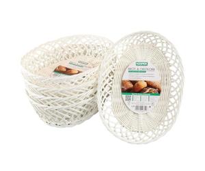 Kesper | Cestino per pane e frutta, confezione da 5 pezzi, materiale: rete di plastica, dimensioni: 31 x 23,5 x 8,5 cm, colore: bianco |1988015