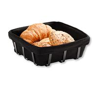 Kesper Cestino per pane e frutta, nero, tessuto, metallo, dimensioni: 22 x 22 x 9,5 cm, 90885