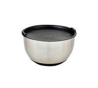 Kesper | Ciotola con coperchio, materiale: acciaio inossidabile, plastica, silicone, dimensioni: Ø 18 cm, altezza: 10 cm, colore: argento, nero | 90895