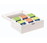 Kesper | Contenitore da tè, materiale: bambù certificato FSC®, dimensioni: 21,5 x 16 x 9 cm, colore: bianco crema | 57902