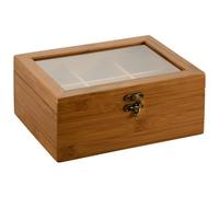 Kesper | Contenitore da tè, materiale: bambù certificato FSC®, dimensioni: 21,5 x 16 x 9 cm, colore: marrone scuro | 59902