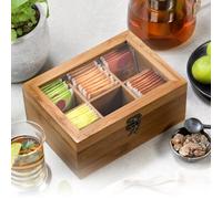 Kesper | Contenitore da tè, materiale: bambù certificato FSC®, dimensioni: 21,5 x 16 x 9 cm, colore: marrone scuro | 59902