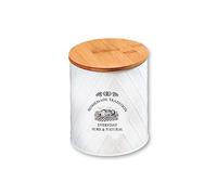 Kesper Contenitore in Metallo con Coperchio in bambù, Stile Country, Diametro 17,3 x 18 cm, Rotondo