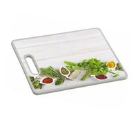 Kesper Herbs 30831 - Tagliere da cucina in plastica con manico, 38 x 30 x 1,2 cm