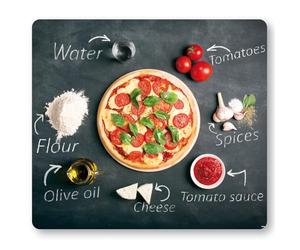 Kesper Multivetro tagliere/copertura stufa/pannello stufa, materiale: vetro di sicurezza ESG, dimensioni: 56 x 50 x 0,8 cm, motivo: pizza, colore: grigio, rosso, 36598 13