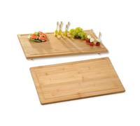Kesper | Piastra di taglio e copertura | 2 pezzi | legno di bambù FSC | piastra di copertura per fornelli 50 x 28 x 4 cm | ideale anche come copertura in vetroceramica