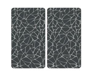 KESPER Piastra di taglio in vetro/piastra a buffet, materiale: vetro di sicurezza ESG, dimensioni: 50 x 28,5 cm, spessore: 0,4 cm, altezza piede: 3 mm, motivo: mosaico grigio | 37535 13